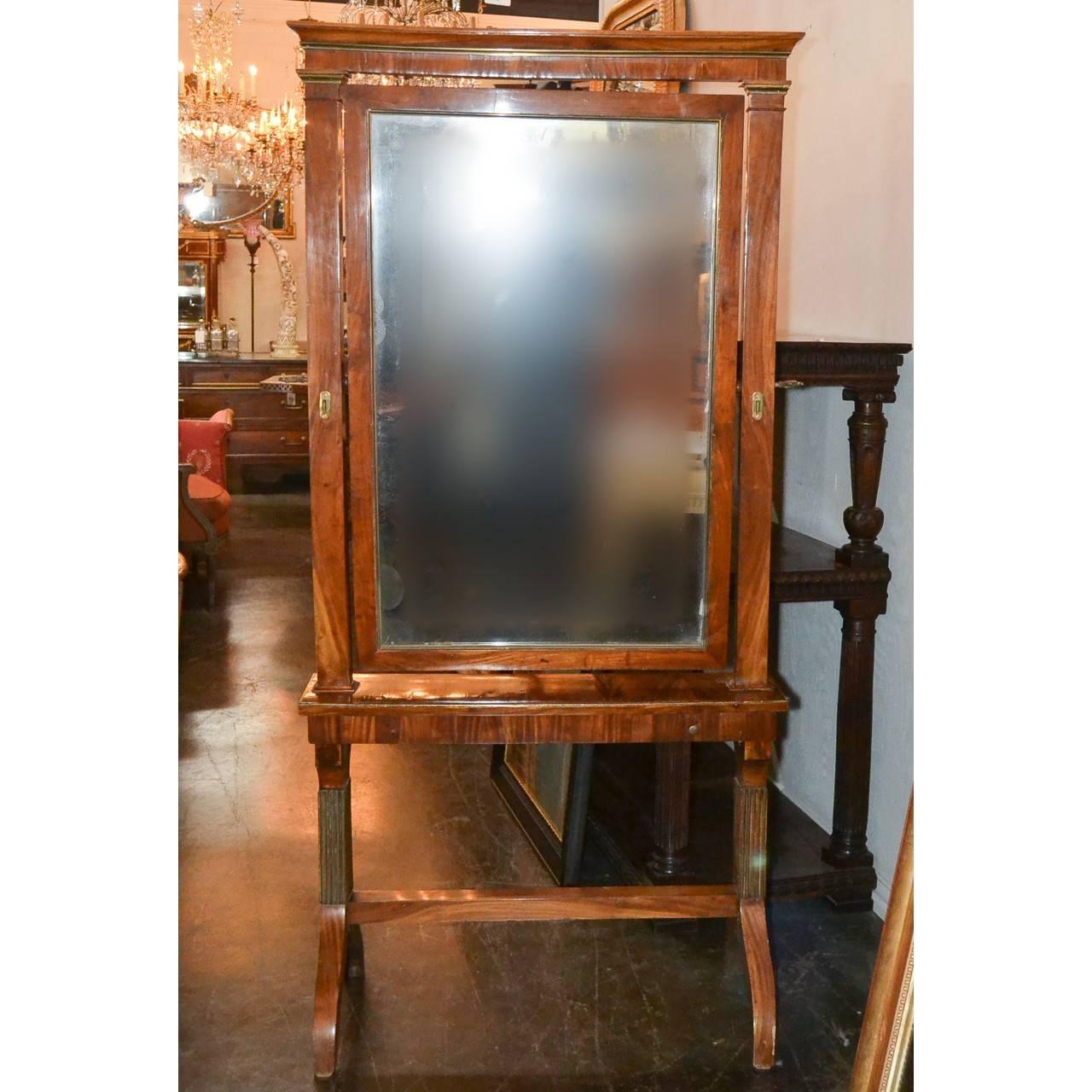 cheval mirror with drawer