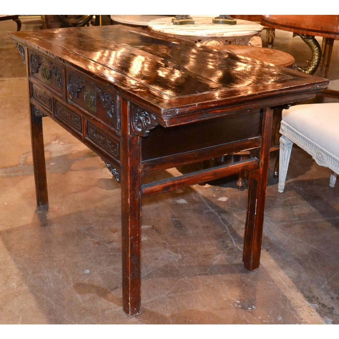 Early 20th Century Nice Carved Oriental Server, circa 1920