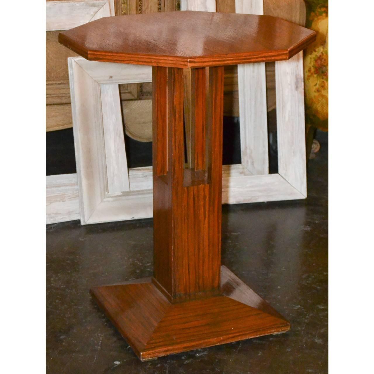 French Midcentury Tiger Oak Stand