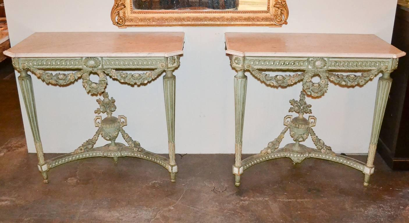 Pair of 18th Century French Louis XVI Consoles 4