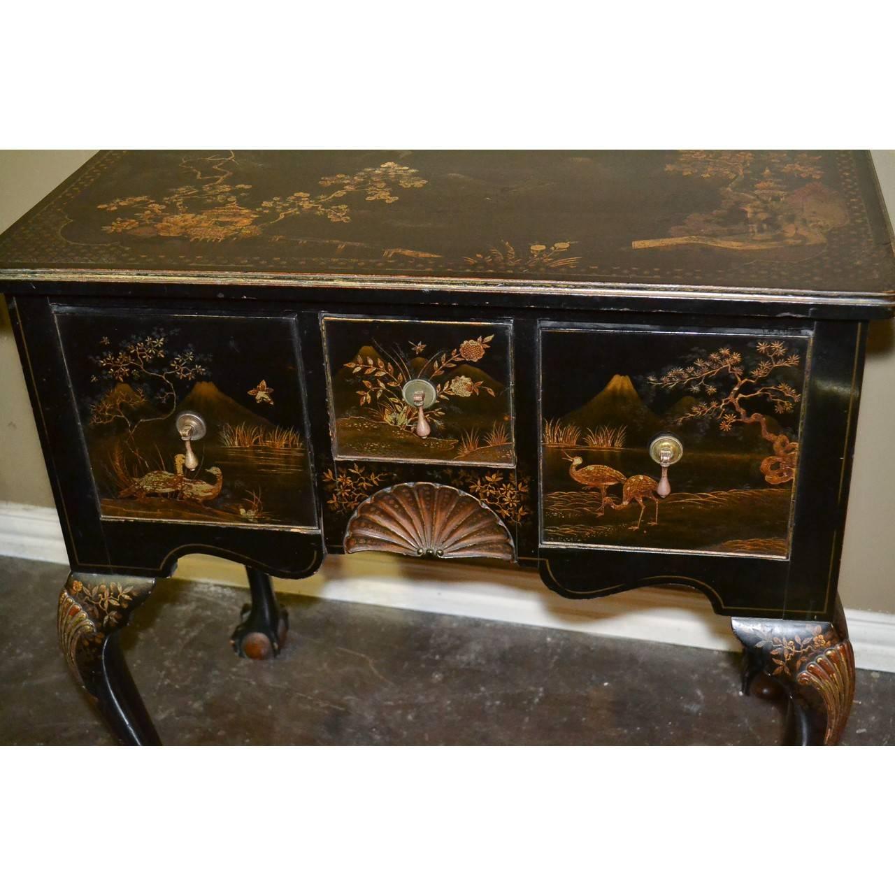 This striking English lowboy is a design must have, circa 1830.