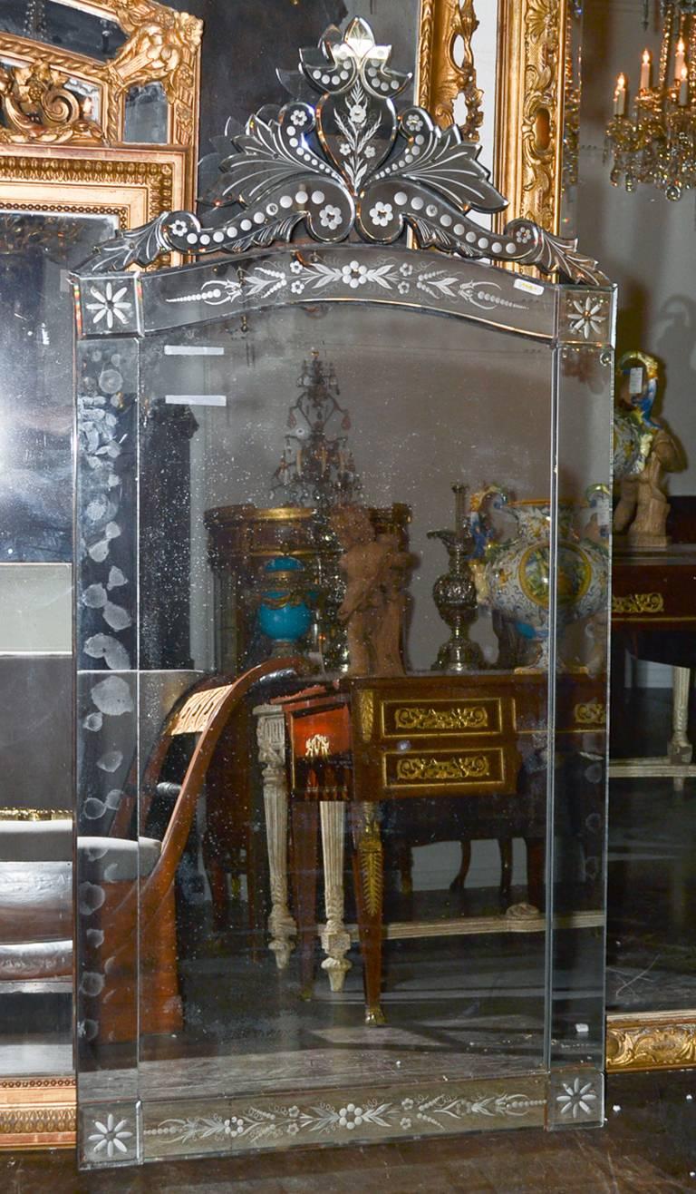 Italian Large Venetian Glass Mirror