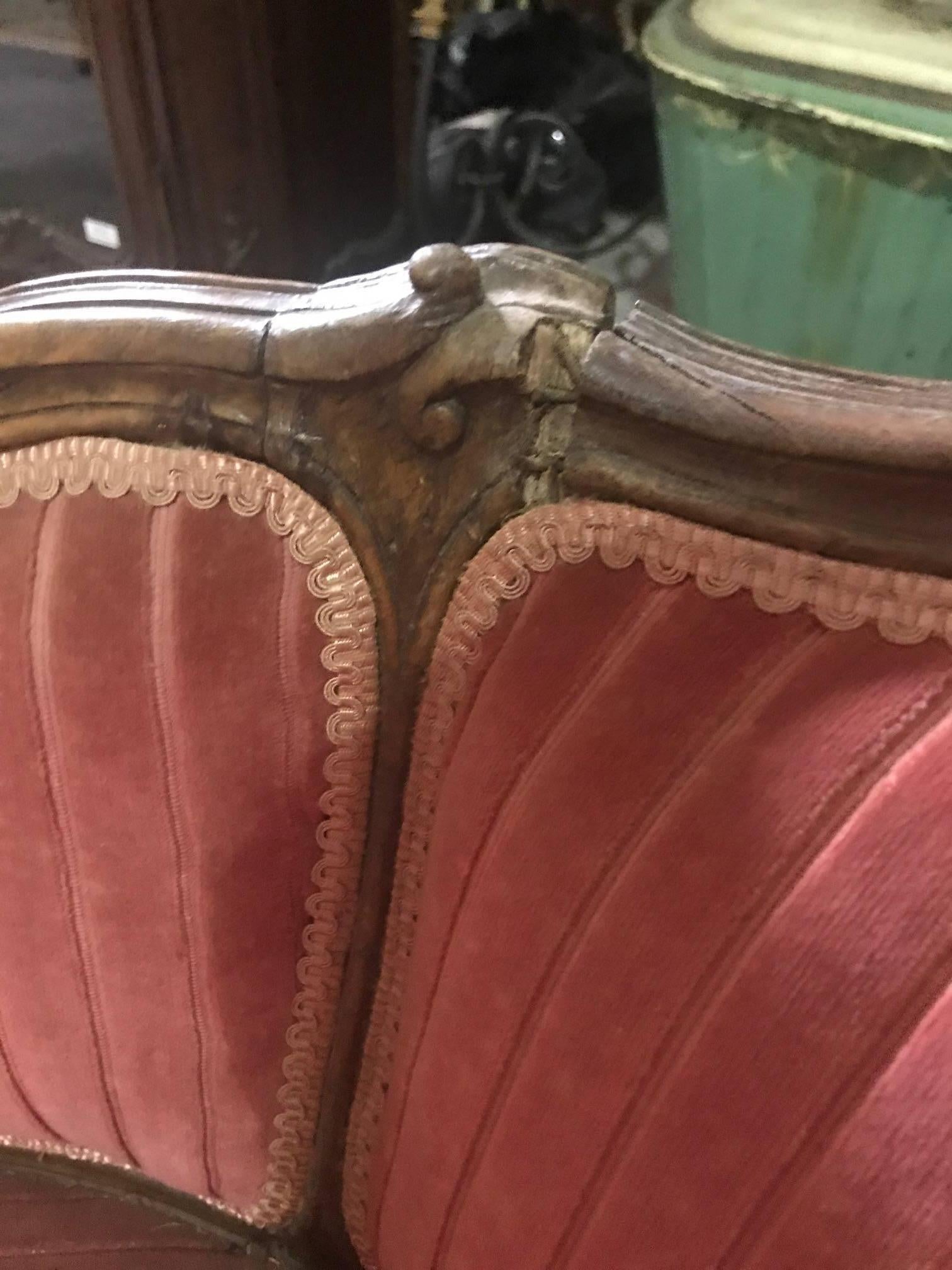 Carved Antique French Duchesse Brisee in the Louis XV Style