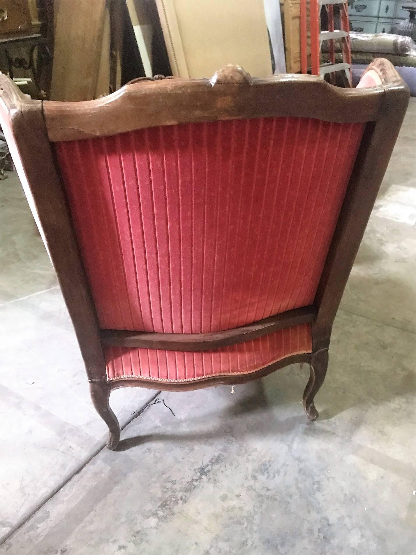 Velvet Antique French Duchesse Brisee in the Louis XV Style