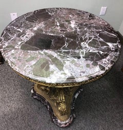 Antique French Rococo style bronze and marble table, circa 1900