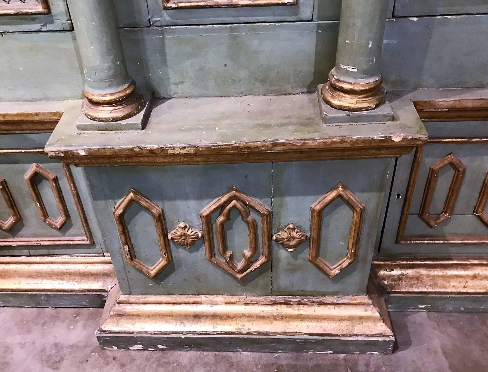 Antique Italian Gothic Revival Cabinet Bookcase In Good Condition In Dallas, TX