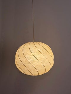 German mid-century Cocoon pendant light by Friedel Wauer for Goldkant 1960s