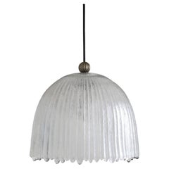 Peill & Putzler minimalist ice glass pendant light Mid-Century Modern 1970s