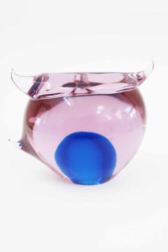 Ermanno Nason Murano glass owl signed Sommerso glass for Cenedese Italy 1960s.