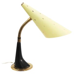 Mid Century Italian Table Lamp Perforated Metal in the style of Stilnovo 1950s