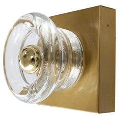 Wandleuchte aus Messing und Glas im Mid-Century-Stil von Gebrüder Cosack, Deutschland, 1970er Jahre, 1 von 3