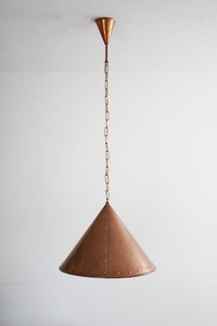 Danish Brutalist Hand-Hammered Copper Pendant Lamp from ES Horn Aalestrup, 1960s