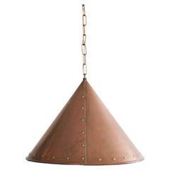 Danish Brutalist Hand-Hammered Copper Pendant Lamp from ES Horn Aalestrup, 1960s