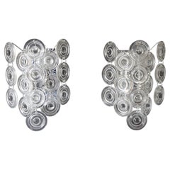 Space Age Crystal Disc Wall Lamps from Kinkeldey Germany 1970s Set of 2