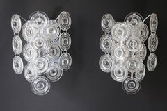 Space Age Crystal Disc Wall Lamps from Kinkeldey Germany 1970s Set of 2