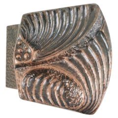 Brutalist Bronze Colored Push and Pull Front Door Handle, 1960s