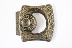 Brutalist Bronze Colored Push and Pull Front Door Handle 1960s