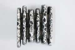 Brutalist organic Aluminium Push and Pull Front Door Handle Alpan Germany 1960s