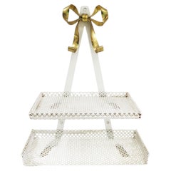 Hollywood Regency Wall Shelf in Perforated Metal Italy 1970s