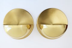 Lampade da parete minimaliste in ottone in stile Mid-Century Modern degli anni '60, set da 2
