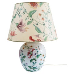 Large Hollywood Regency Floral Table Lamp from Porcelaine de Paris 1970s