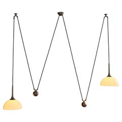 Double Posa 22 Counterweight Pendant Lamp Nickel and Porcelain Florian Schulz
