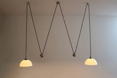 Double Posa 22 Counterweight Pendant Lamp Nickel and Porcelain Florian Schulz