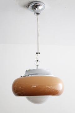 Seltene Meblo-Hängeleuchte im Space-Age-Stil von Harvey Guzzini, hergestellt in Italien in den 1970er Jahren