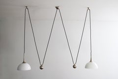 Double Posa 22 Counterweight Pendant Lamp Nickel and Porcelain Florian Schulz