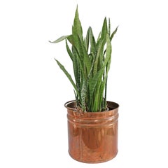 Large Danish copper bucket planter decorative handcrafted Denmark 1960s