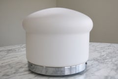 Space Age Table Lamp in Satin Opal Glass and chrome from Staff Germany 1970s