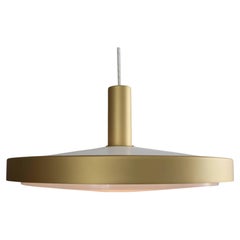 Suspension danoise « UFO » dorée et blanche, signée Fog & Mørup, Danemark, années 1970 – n° 1 sur 8