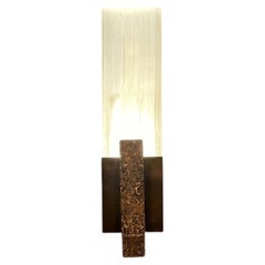 Wall Light LAM, Cast Brass with Selenite Organic shape, Cinabre Gallery
