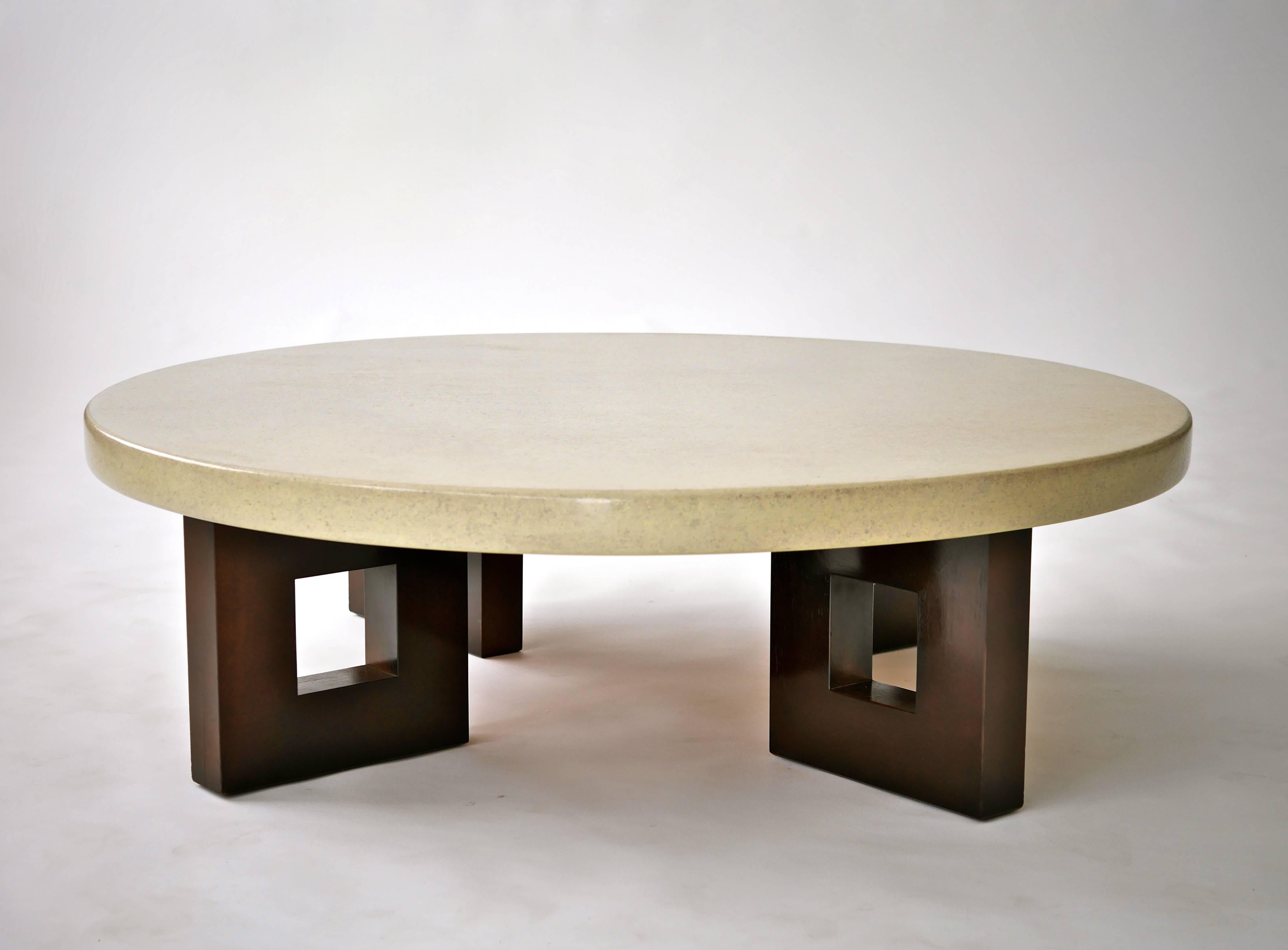 Mahogany Paul Frankl Lacquered Cork Cocktail Table