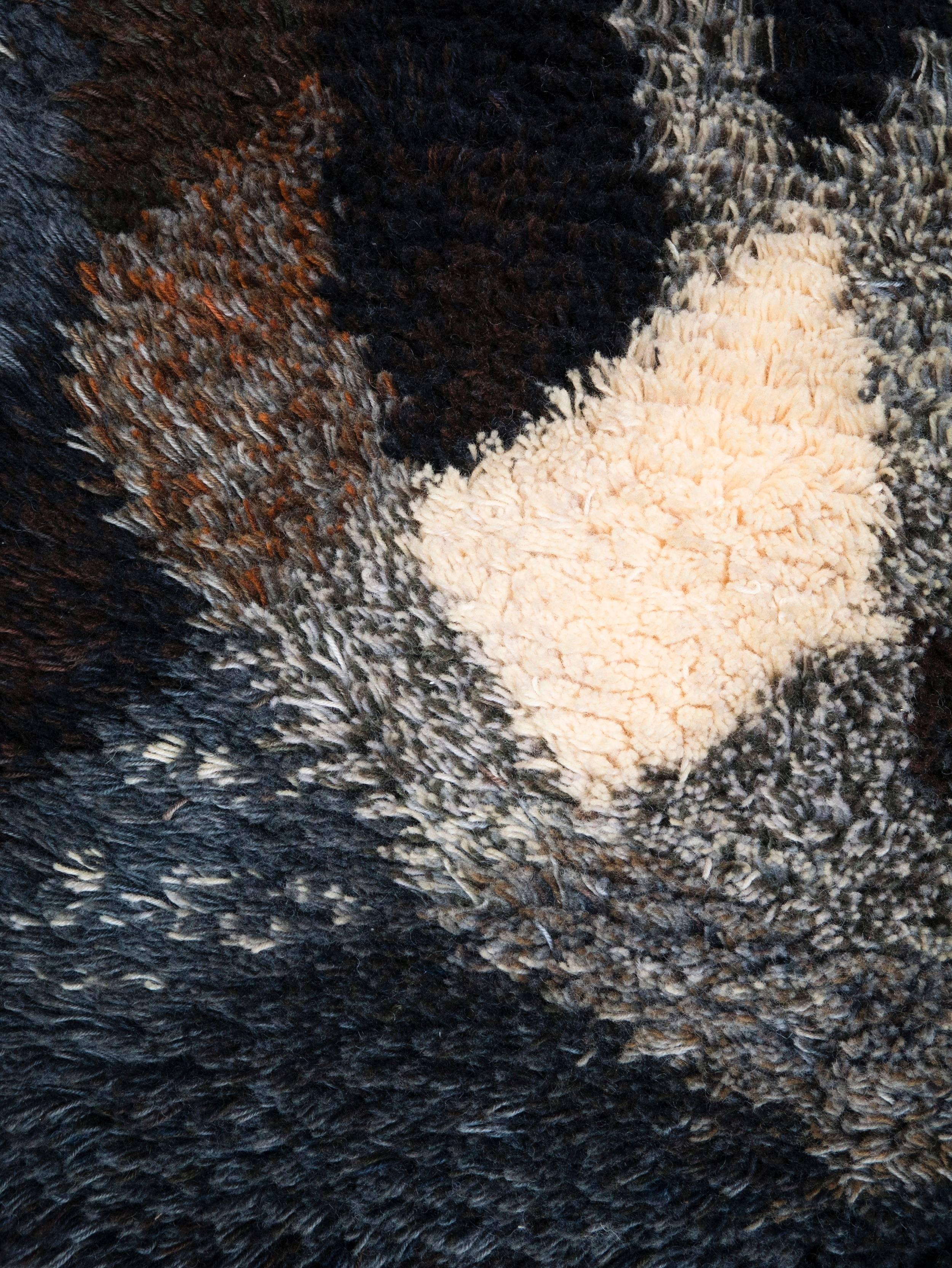 Finnish Ritva Puotila Handwoven Wool Rug