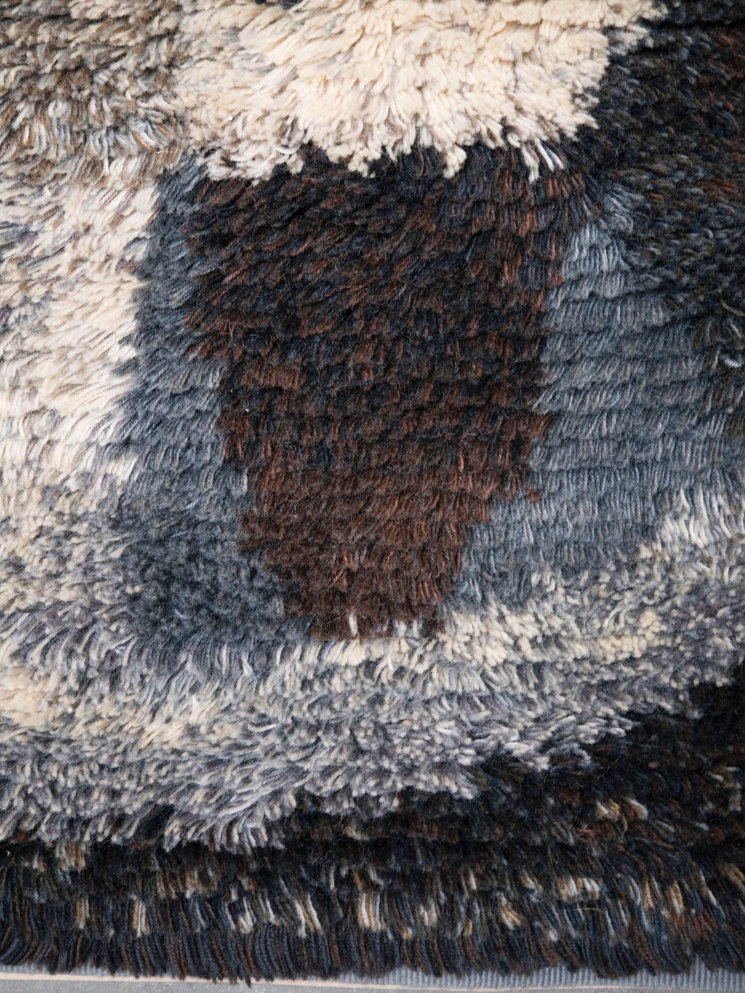 Scandinavian Modern Ritva Puotila Handwoven Wool Rug
