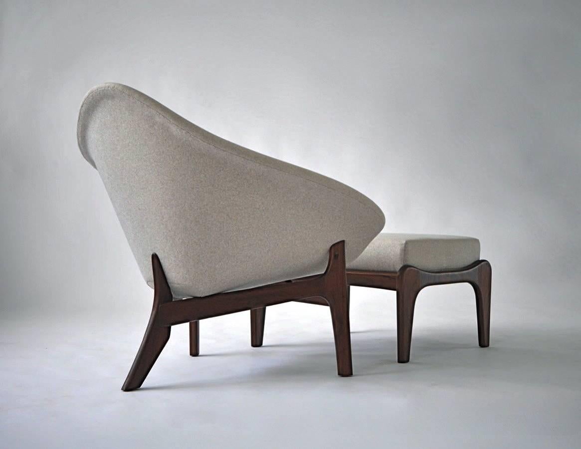 Mid-20th Century Sculptural Chair and Ottoman For Sale