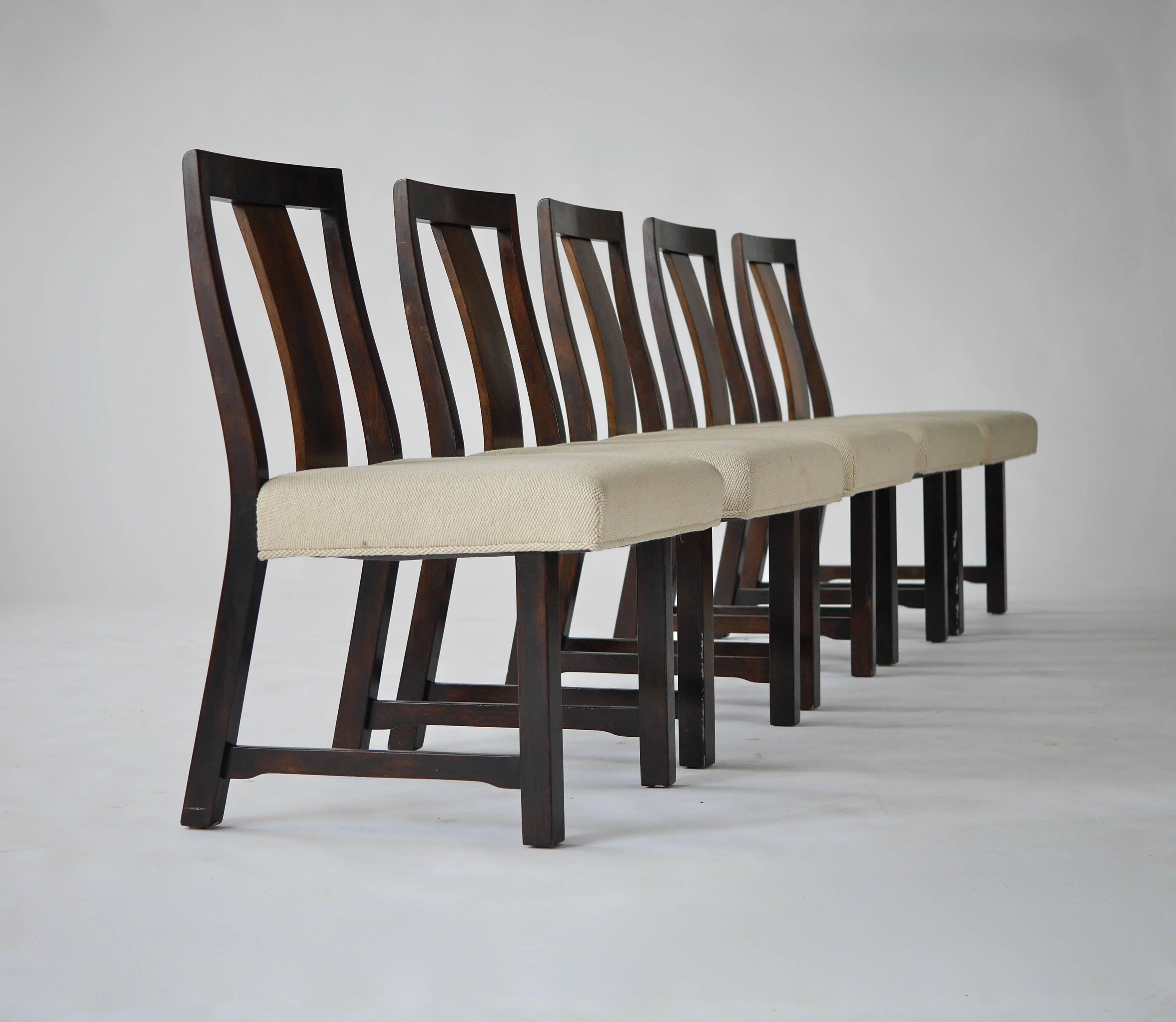 Lacquered Five Edward Wormley Side Chairs For Sale