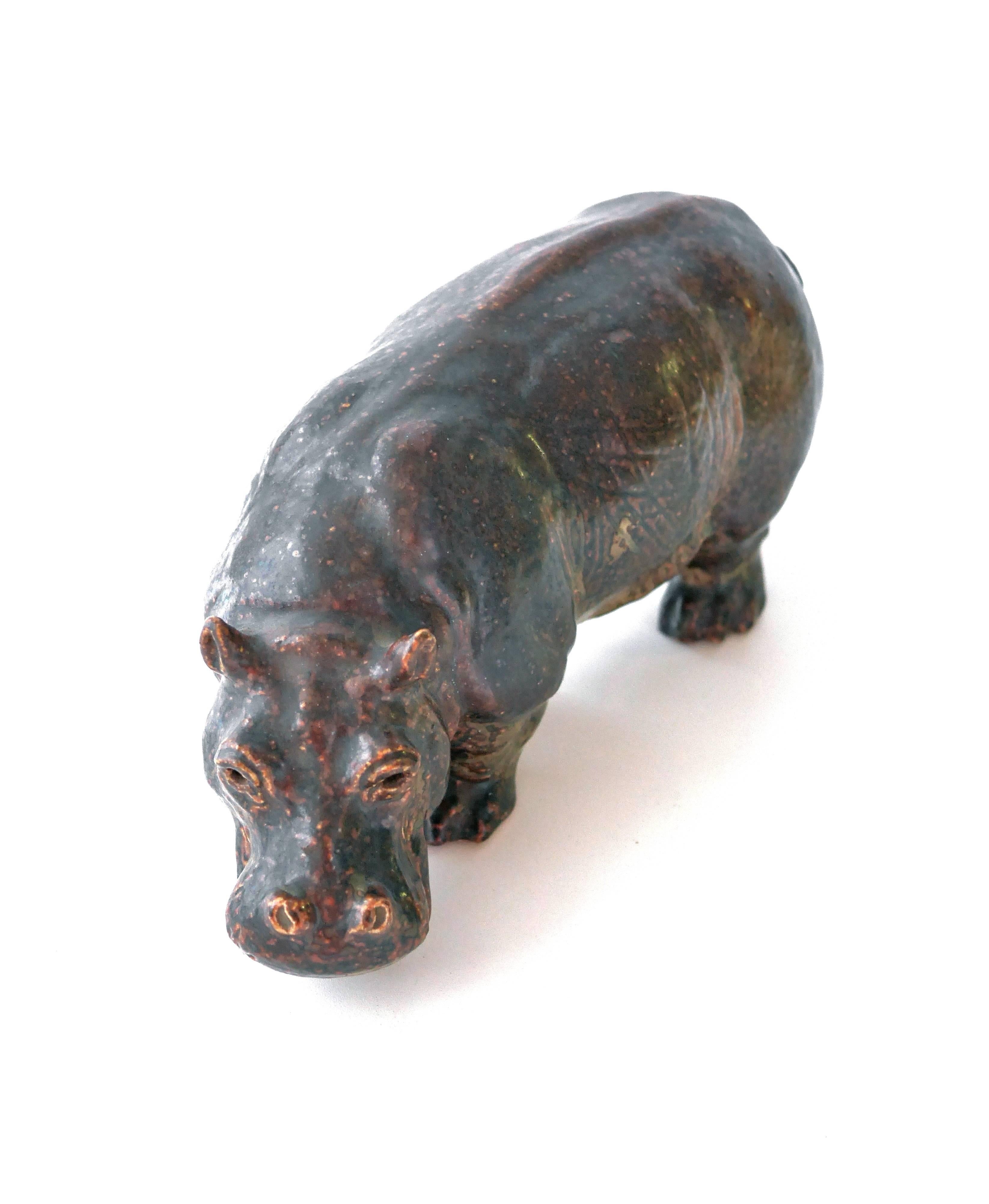 Knud Kyhn Hippopotamus for Royal Copenhagen For Sale 2