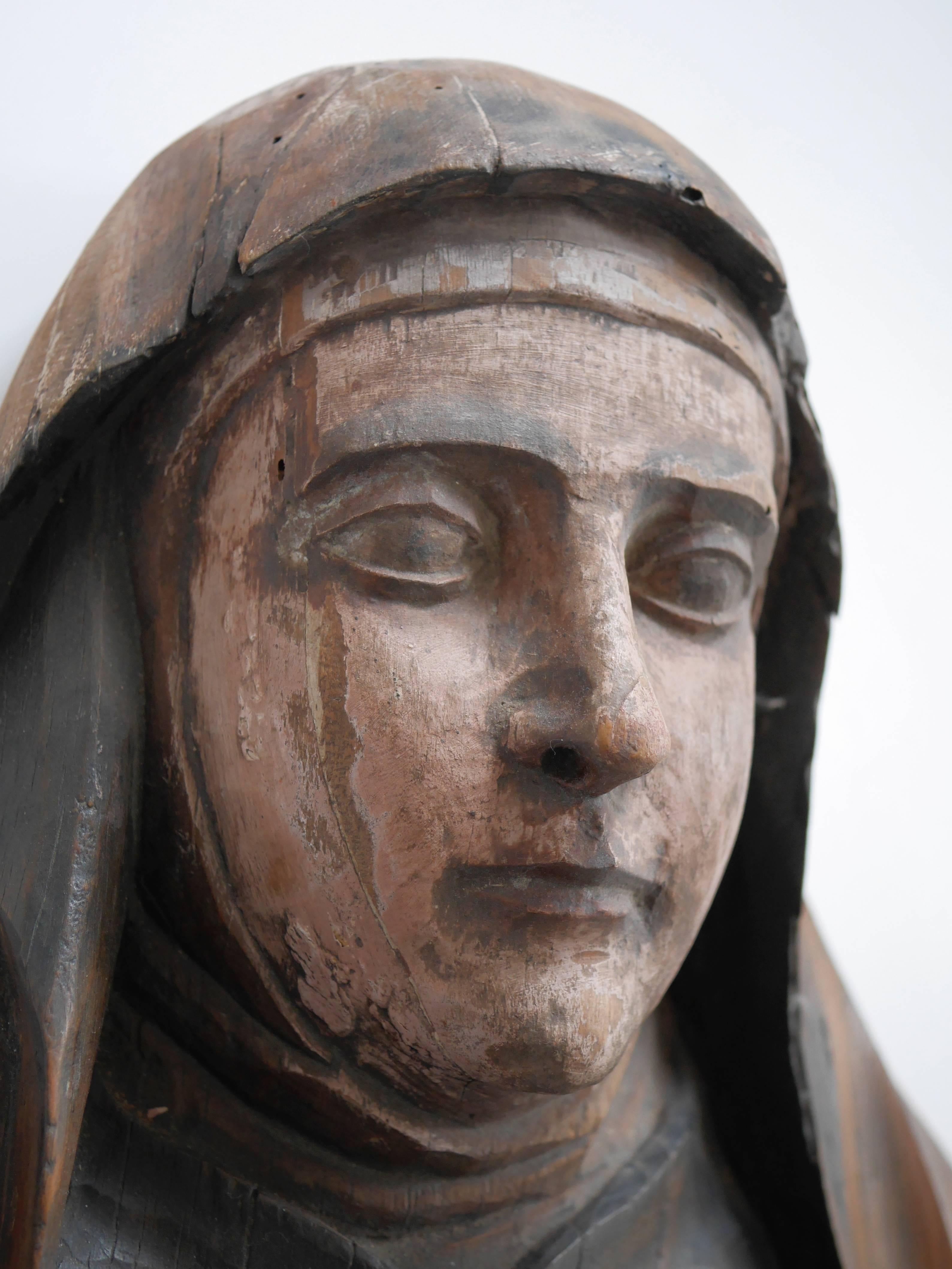 Wood Spanish Colonial Saint Theresa For Sale
