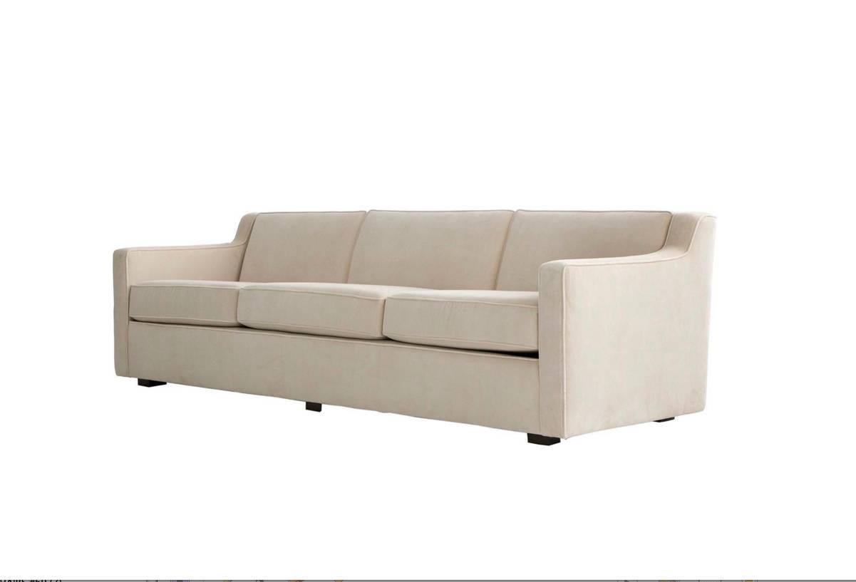 Linen Edward Wormley Three-Seat Sofa For Sale