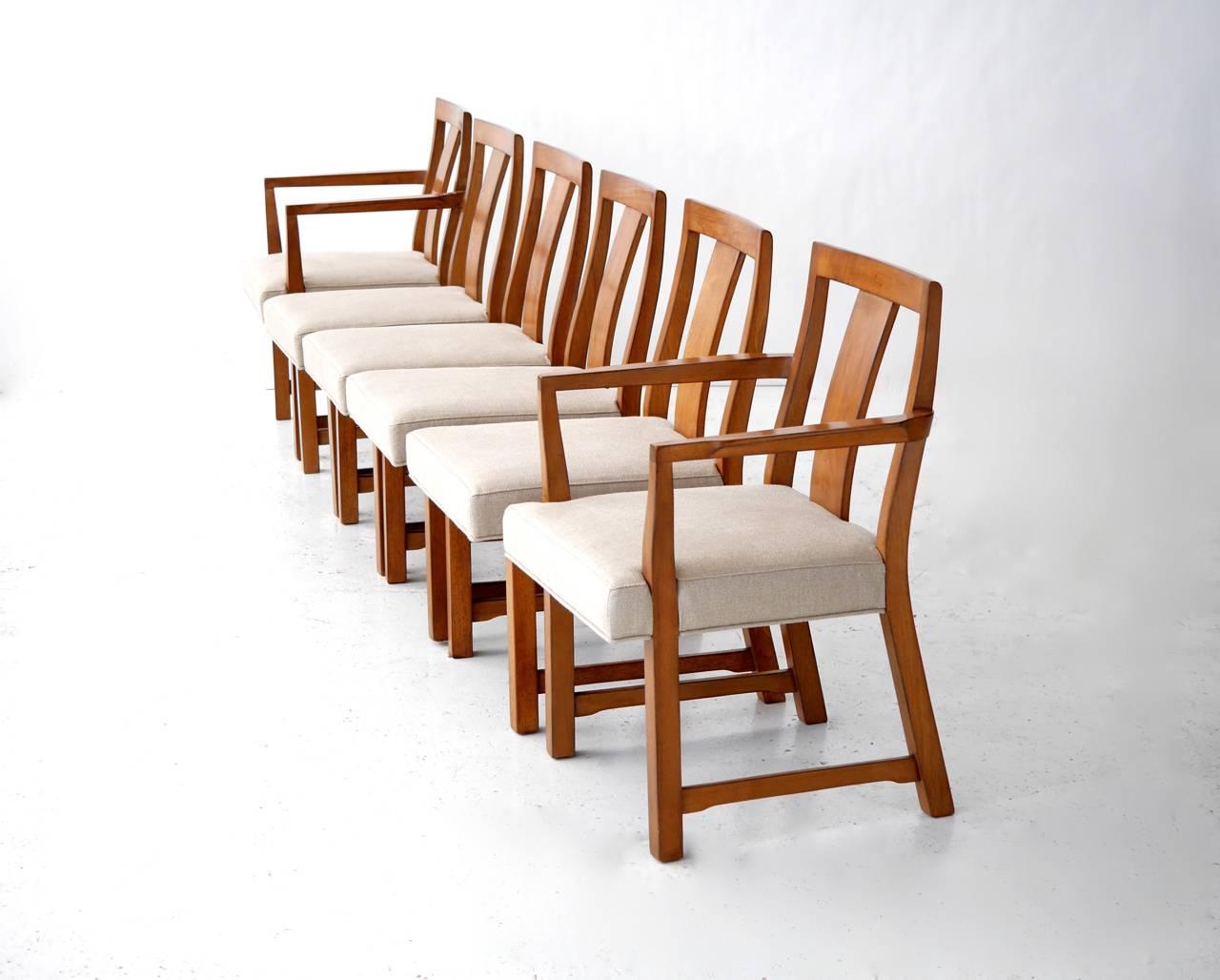 Six Edward Wormley Walnut Dining Chairs 1