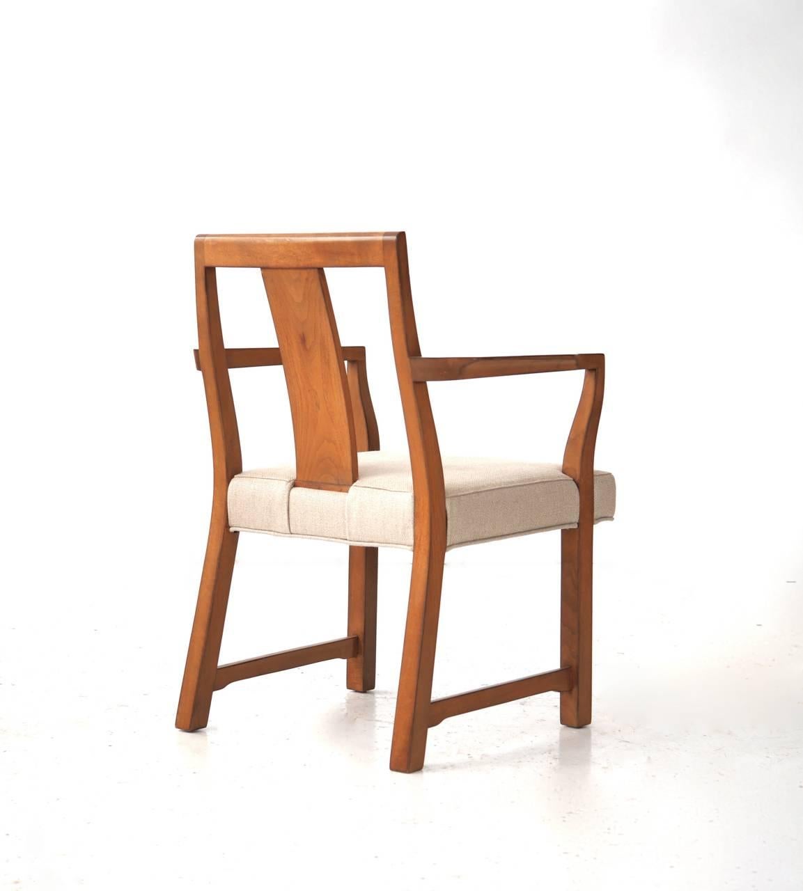 Six Edward Wormley Walnut Dining Chairs In Excellent Condition In Chicago, IL
