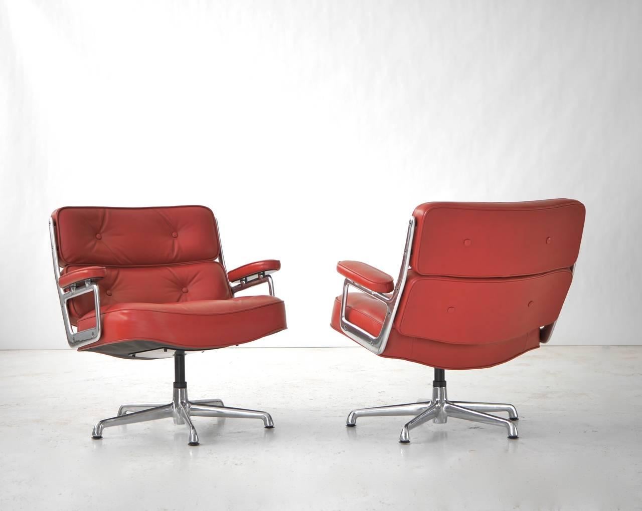 Charles Eames Time Life Leather Lounge Chairs For Sale 2