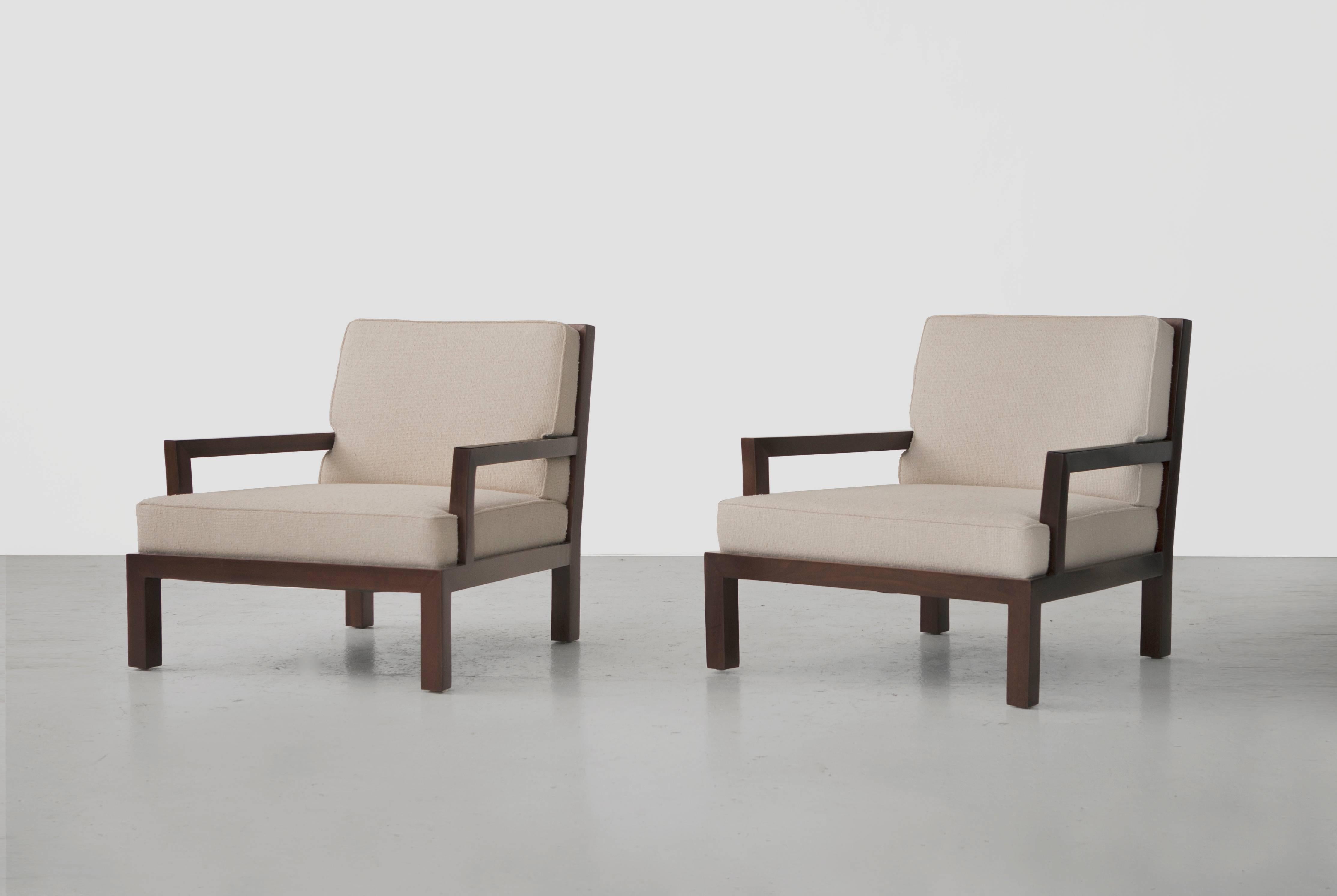 Mid-20th Century Custom Michael Taylor Lounge Chairs For Sale