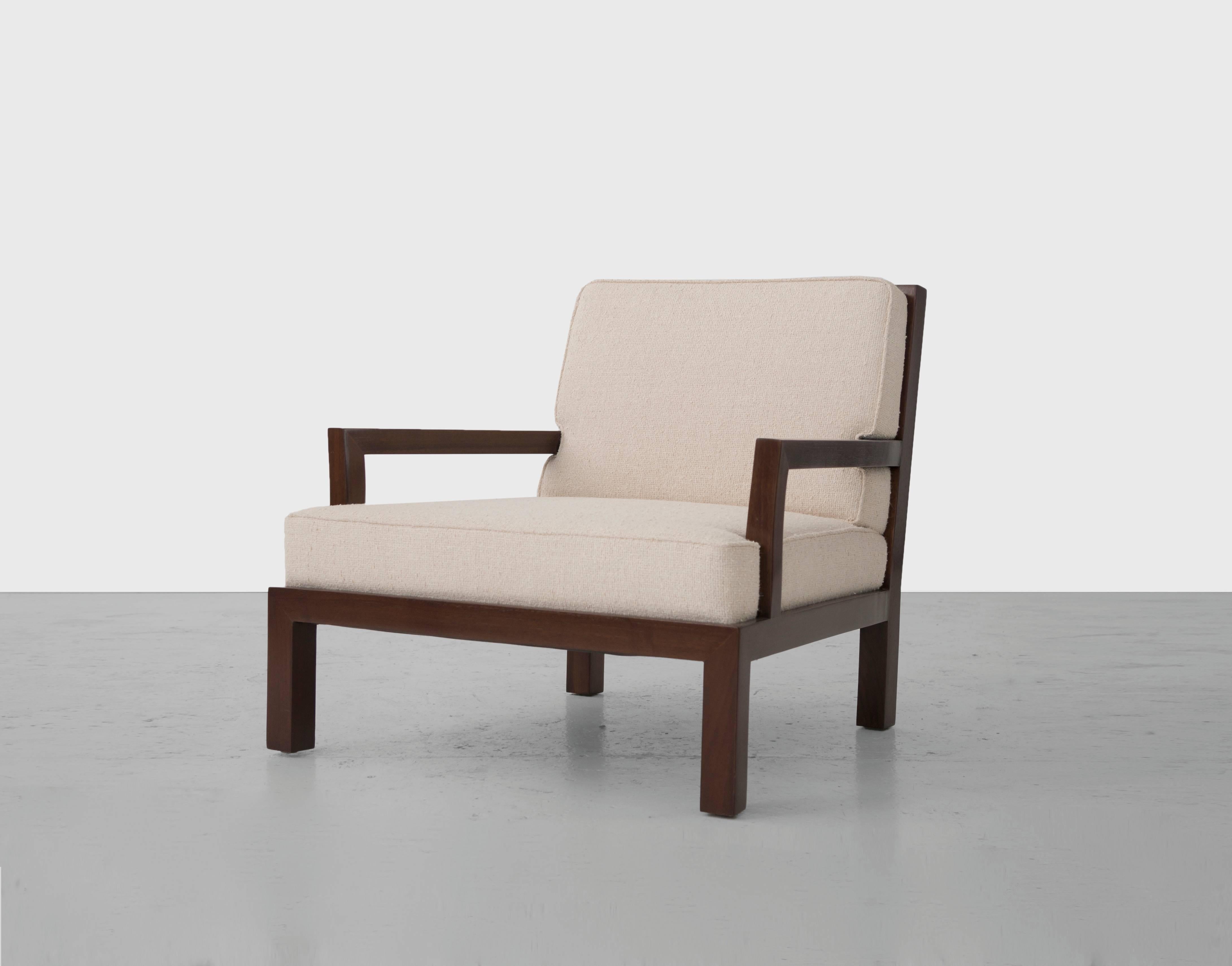 Walnut Custom Michael Taylor Lounge Chairs For Sale