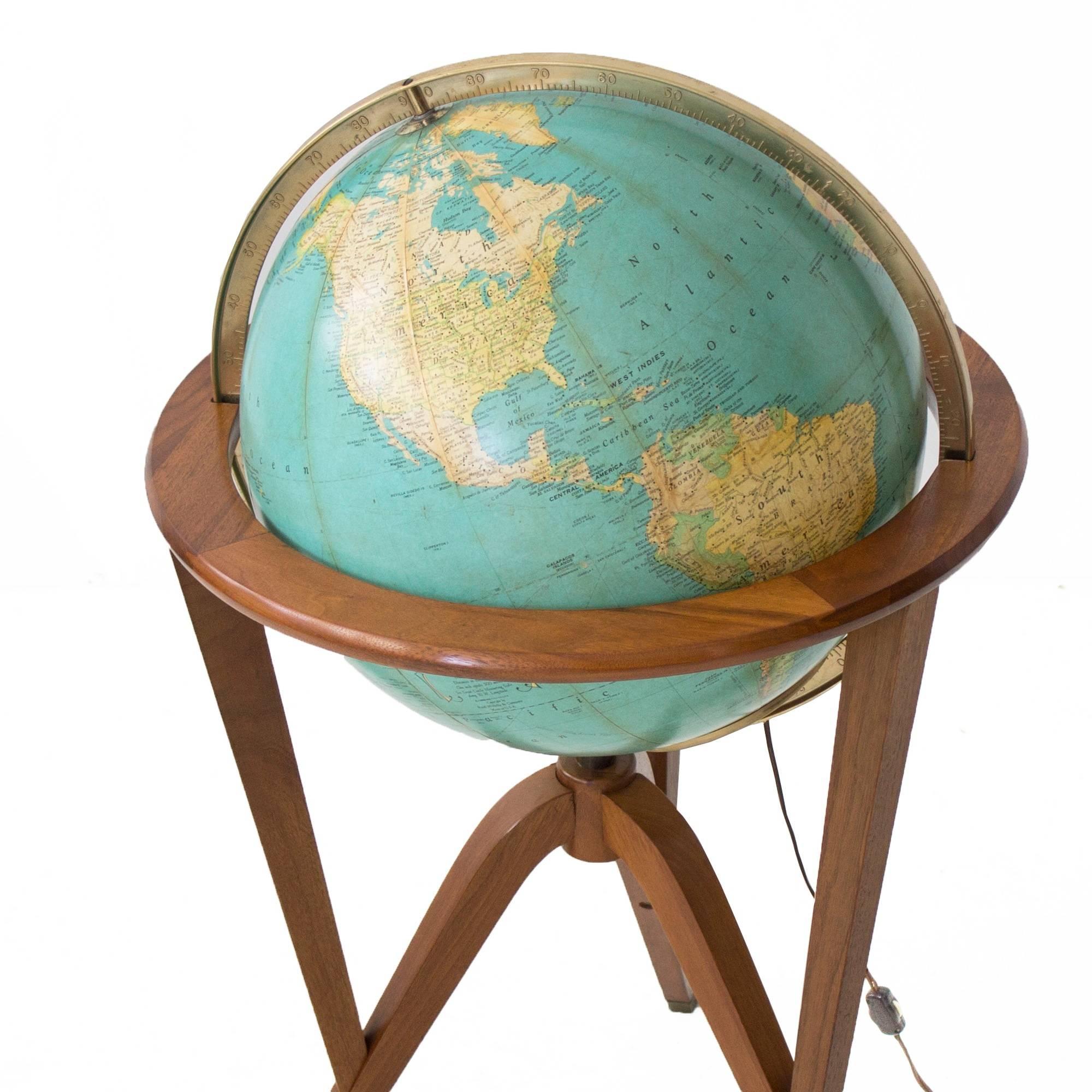 Edward Wormley Illuminated Globe In Excellent Condition In Chicago, IL
