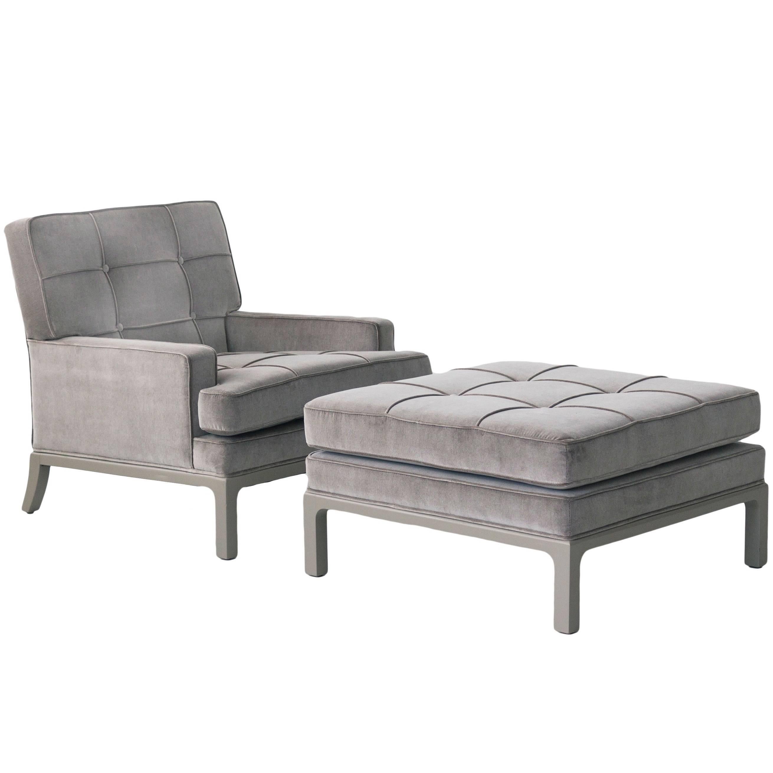 Modern Tommi Parzinger Lounge Chair and Ottoman