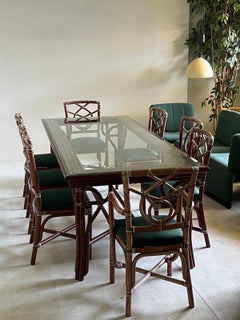 Set tavolo + 8 sedie in bambù originale anni 80’ firmata Dolce Far Niente