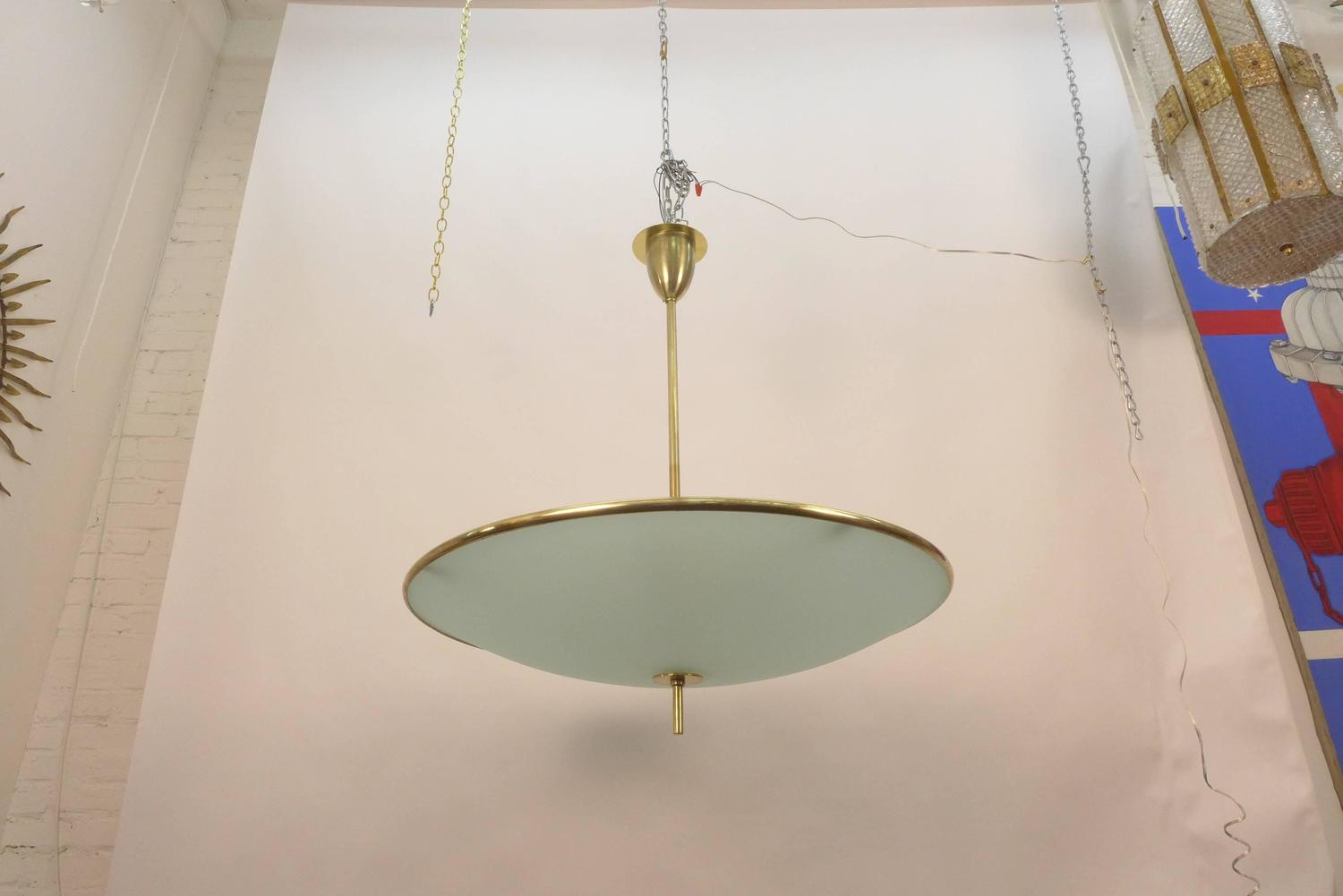 Pair of Huge Flying Saucer Chandeliers For Sale at 1stdibs